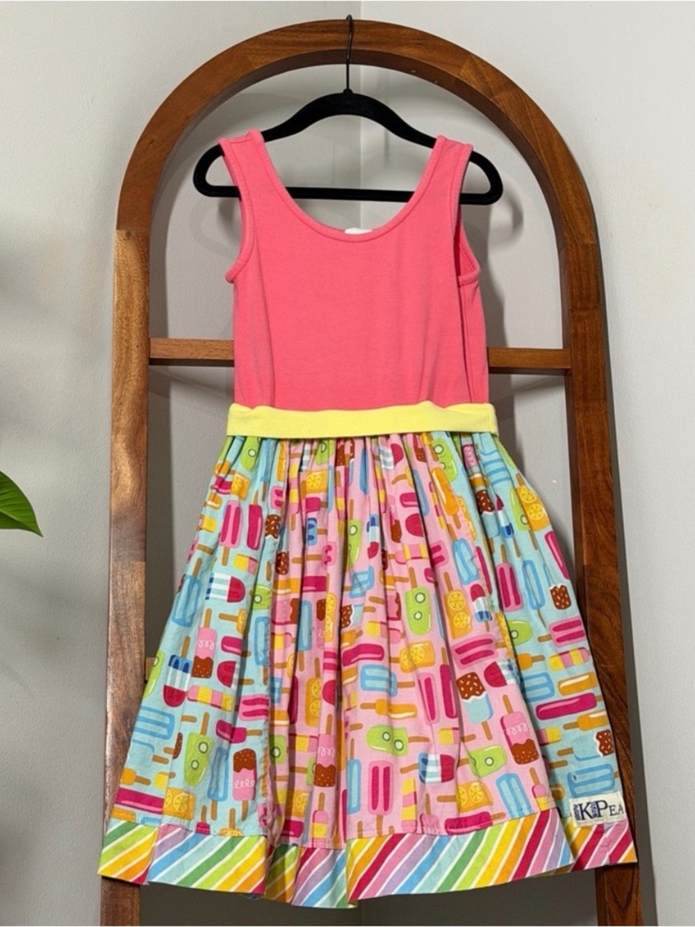 KPea Kids 8 Pink Ice Cream Sleeveless Fit and Flare Dress USA Made